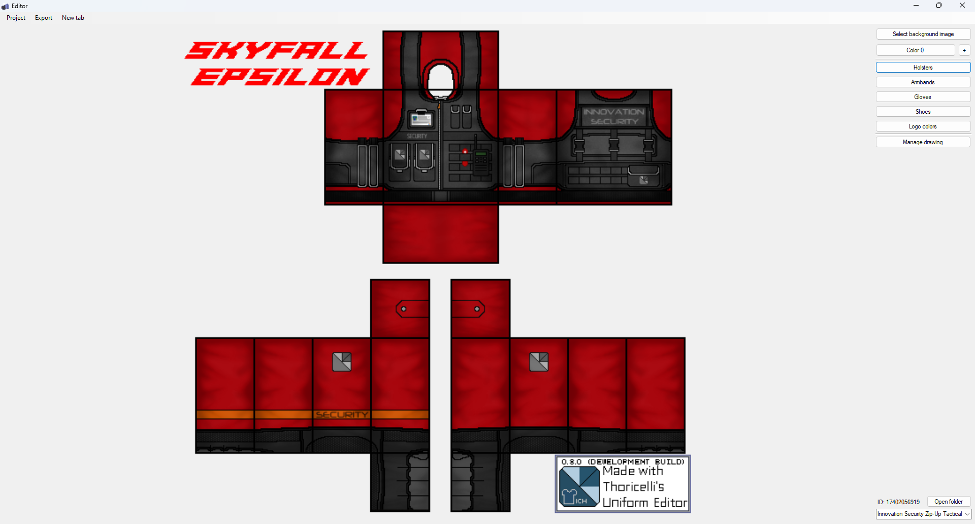 The Innovation Uniform Editor, made on Windows Forms.